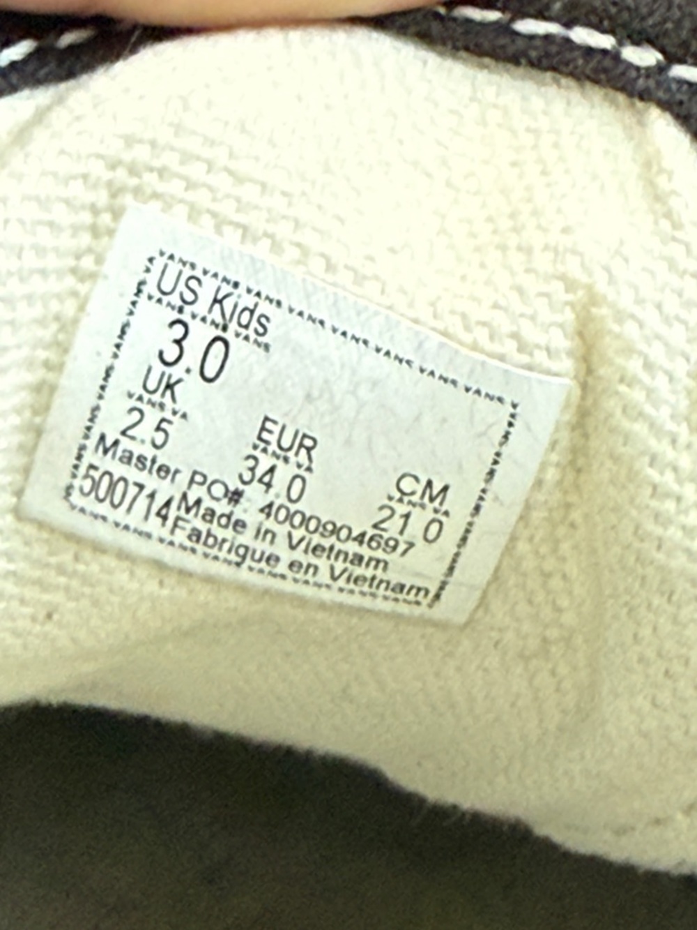 Vans Kids Black and White Skull Print Sneakers Boys Sz 3 - Picture 5 of 6